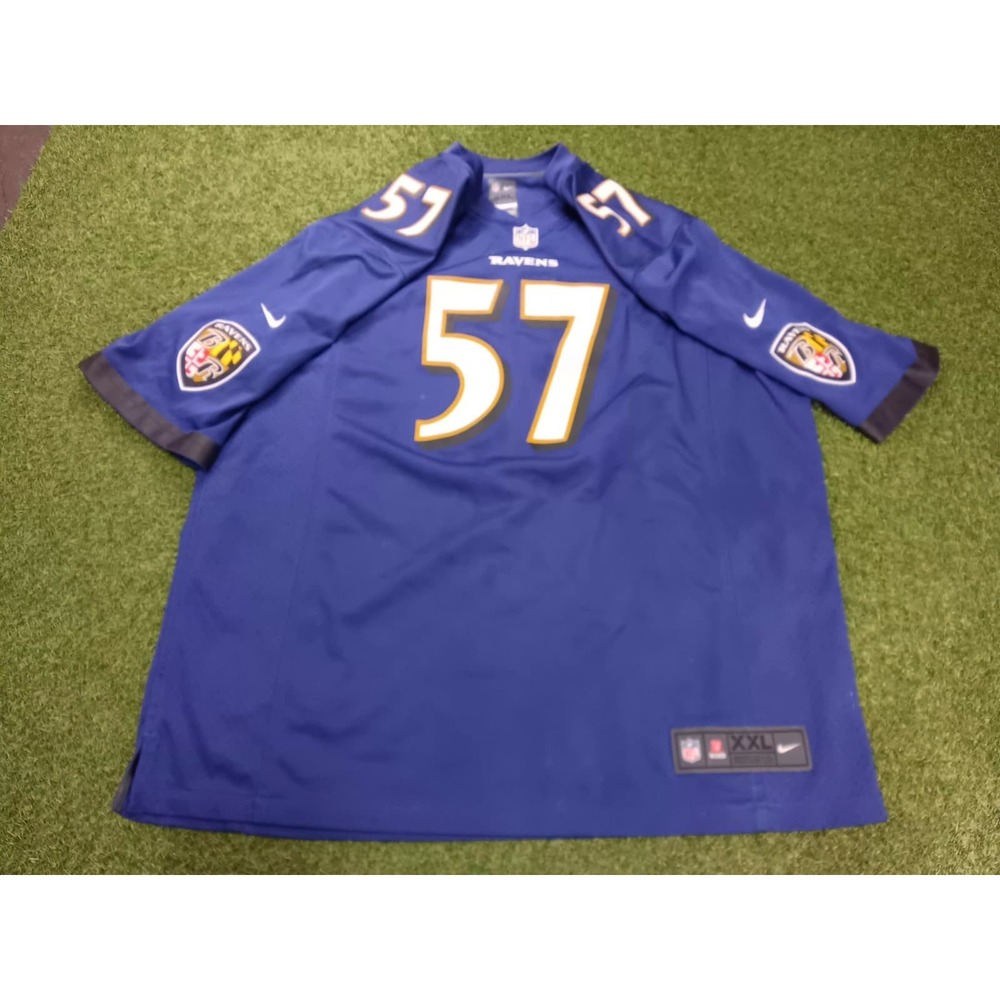 Nike Jersey Mens 2XL Purple Baltimore Ravens CJ Mosley #57 NFL On Field V‎ Neck